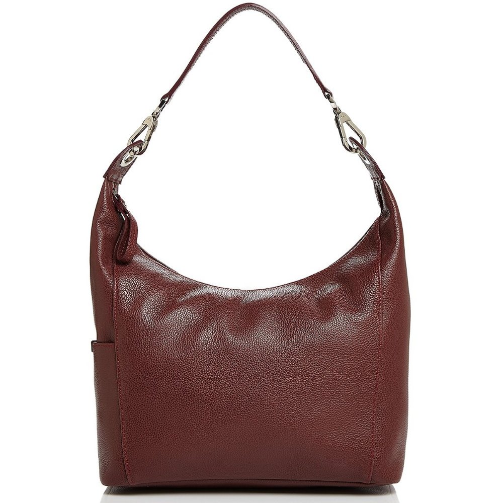 ❤️ NWT LONGCHAMP Le Foulonne Leather Hobo Wine Red Lacquer 100% AUTHENTIC